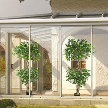 Lade das Bild in den Galerie-Viewer, Künstlicher Ficus-Benjamini 150 cm mit 2 Baumkronen. Zierpflanze, Ziergewächs.