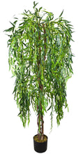 Lade das Bild in den Galerie-Viewer, Künstliche Trauerweide Weidenbaum mit Naturstamm 180 cm