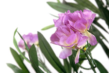 Lade das Bild in den Galerie-Viewer, Künstlicher Oleanderbaum mit Blüten und Seidenblättern. 120 cm. Pflegefrei. Blüten: Lila
