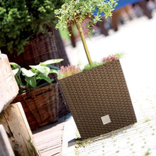 Lade das Bild in den Galerie-Viewer, Übertöpfe rechteckig Rattan Optik 20 cm - 40 cm