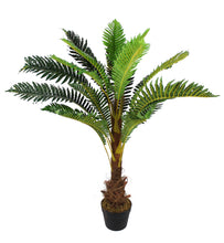 Lade das Bild in den Galerie-Viewer, Künstliche Hawaii-Palme mit Naturstamm und 18 Palmenwedel. Textil. Pflegefrei. 100 cm Höhe.