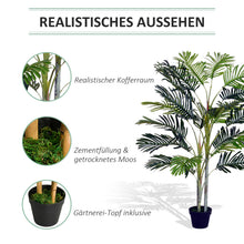 Lade das Bild in den Galerie-Viewer, Künstliche Areca-Palme 150 cm mit 19 langen textilen Palmwedeln