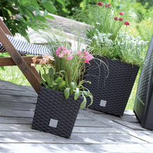 Lade das Bild in den Galerie-Viewer, Übertöpfe rechteckig Rattan Optik 20 cm - 40 cm