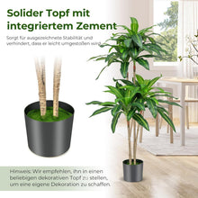 Lade das Bild in den Galerie-Viewer, Künstlicher Dracaena mit schlanken Naturstämmen 140 cm