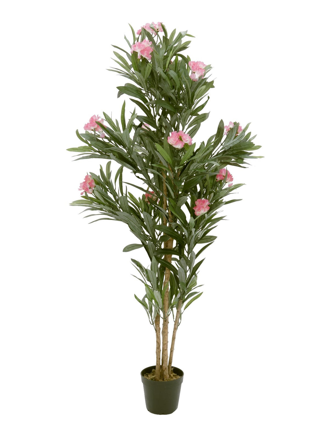 Künstlicher Oleanderbaum mit Blüten und Seidenblättern. 150 cm. Pflegefrei. Blüten: Rosa
